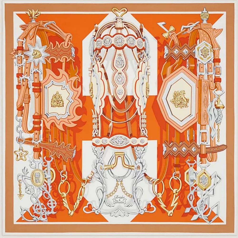 NWOT Hermès Brides et Destin Silk Scarf 90
